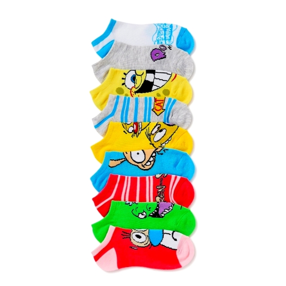 Nickelodeon Accessories - Nickelodeon New 10-Pack No Show Assorted 90's Character Socks